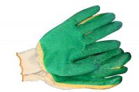 Перчатки нейлоновые САЛАТОВЫЕ с 2-ым обливом зелено-черный