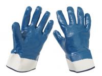 Перчатки х/б с нитриловым обливом МБС (крага); Синий облив